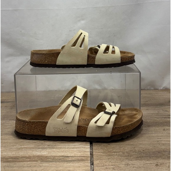 Birkis Shoes - Birkis by Birkenstock Adjustable Strap Slide Sandals Women's Size 39 Beige